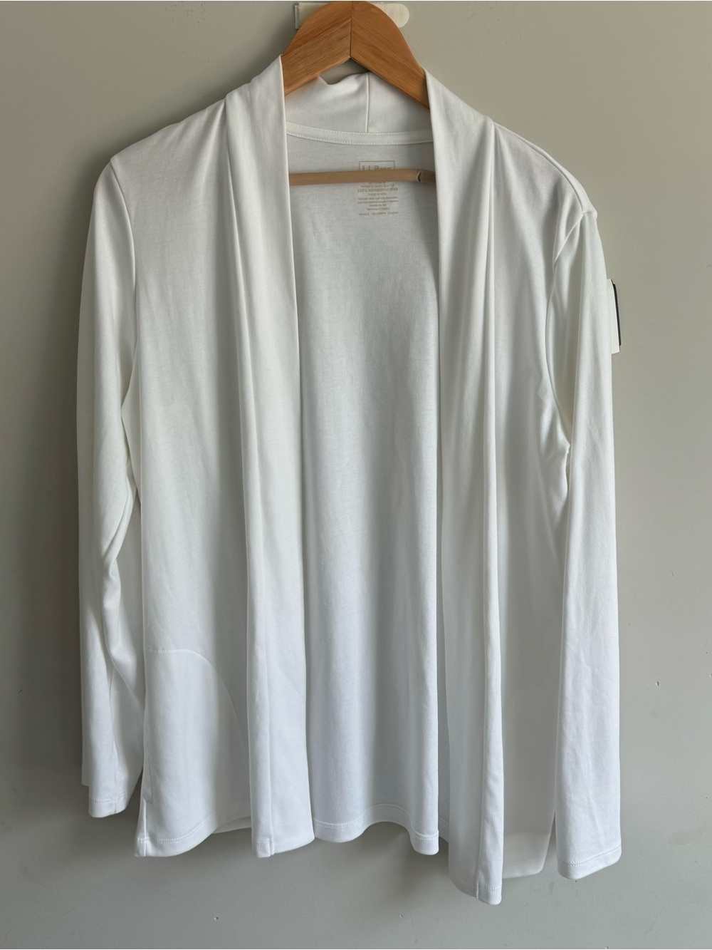 L.L. Bean White Crewneck Cotton Tee with Subtle Logo